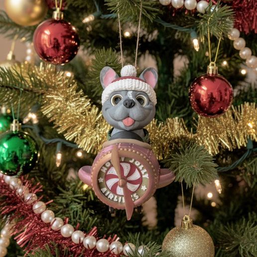 Holly Jolly Airlines"-French Bulldog Ornament
