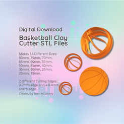 Cover-8.png Clay Cutter STL File Basketball - Sports Earring Digital File Download- 14 tamaños y 2 versiones de cortador, cortador de galletas, adorno de navidad