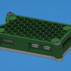view_0.png Honeycomb Raspberry Pi Zero W Case with Optional Extrusion Mount