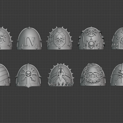 iron_warriors_shoulders.png Free STL file 4th Legion Shoulders (Classic Style)・Model to download and 3D print