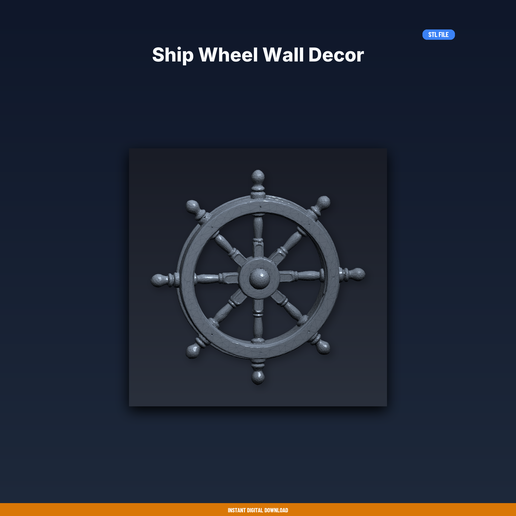 Ship Wheel Wall Decor - 3D Printable STL File
