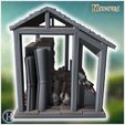 8.jpg Small wooden shack with crates containing rolled parchment scrolls and barrels, set on a wooden floor (54) - Medieval Gothic Feudal Old Archaic Saga 28mm 15mm RPG