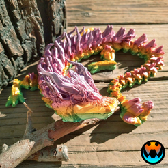 11.png Woodland Dragon, Articulating Flexi Wiggle Pet, Print in Place, Fantasy