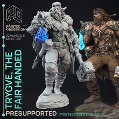 trygve-1.jpg Fichier 3D Trygve - The Fair Handed - Deity Fight Club - PRESUPPORTED - Illustrated and Stats - 32mm scale・Plan à imprimer en 3D à télécharger