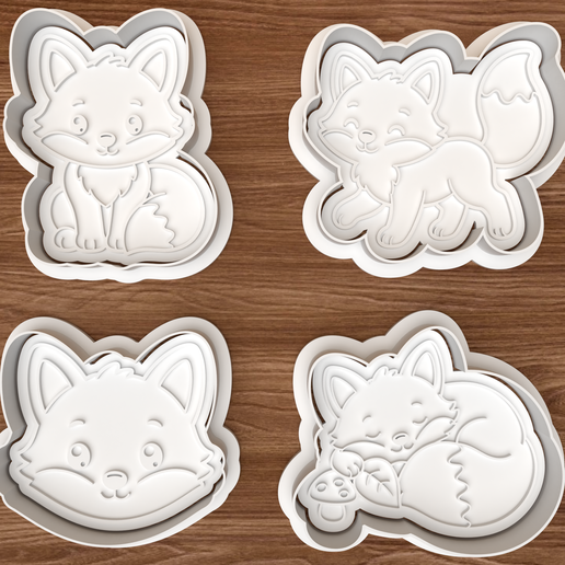 🦊 Fox Cutters Cookie Cutter Set・ 3D File for 3D printing・Cults