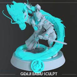 genji2.jpg Overwatch collectible Genji Baihu figurine mini for 3d printing 3D print model