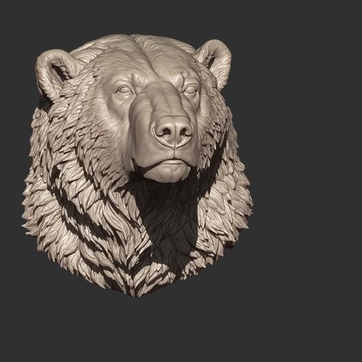 polar bear head sculpture stl 3d printable model