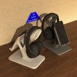 Model_13_CF_2.jpg HEADPHONE STAND WITH PHONE STAND - MODEL 13 - structured surface version