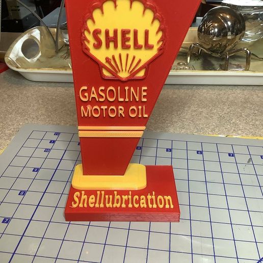 🐚 Vintage Shell Oil Sign・Free STL File for ・Cults