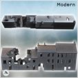 4.jpg Set of four damaged modern buildings with large access door and destroyed roofs (35) - Modern WW2 WW1 World War Diaroma Wargaming RPG Mini Hobby