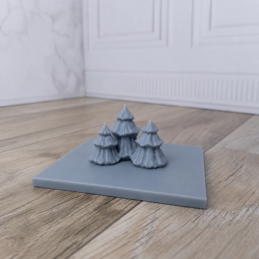 Matriz 3D para molde de silicona – 3 Pinos Navideños / 3D Matrix for Silicone Mold – 3 Christmas Trees