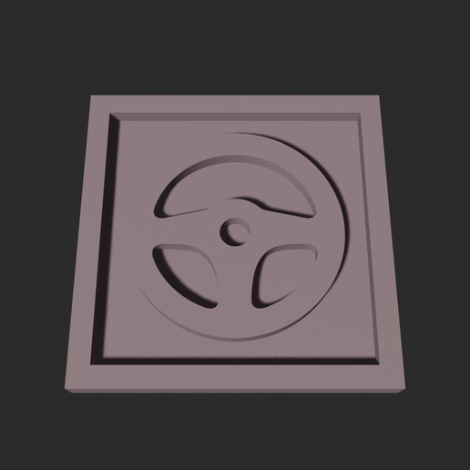 Steering Wheel Square – 3D Printable Game Token