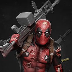 render2.jpg Fichier STL Statue de Deadpool・Plan à imprimer en 3D à télécharger