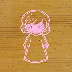niña.png Fichier STL Découpeur de biscuits fille ange / Découpeur de biscuits fille ange・Objet pour imprimante 3D à télécharger