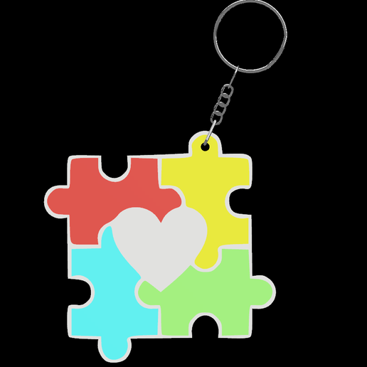 Autism Awareness Keychain April 2nd 3D model