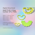 Cover-7.png Ha;f Frill 1 Clay Cutter - Flower STL Digital File Download- 11 sizes and 2 Earring Cutter Versions, cookie cutter