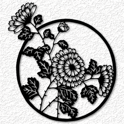 project_20230604_1318492-01.png Fichier STL fleurs art mural fleurs décoration murale 2d art nature・Modèle à imprimer en 3D à télécharger