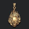 fdgsdferteg.jpg Brennender Totenkopf Anhänger 3D-Druck Modell