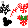 Foto.png Pack of 5 - decoration - mickey mouse christmas tree - mickey mouse christmas decoration