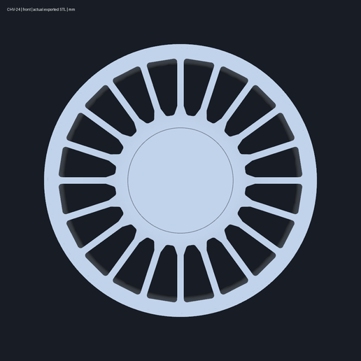 Chevrolet Monte Carlo twenty-spoke inspired decorative wheel — STEP and STL