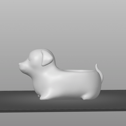 dachshund_flowerpot_onirigena_2.png Flowerpot / Flowerpot - Dachshund Inspired Design / Model Dachshund Dog
