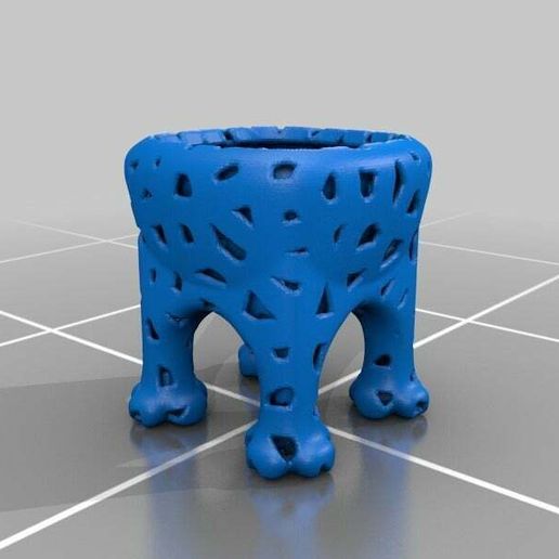 Voronoi Elephant Bowl 1 - 3D model önizlemesi