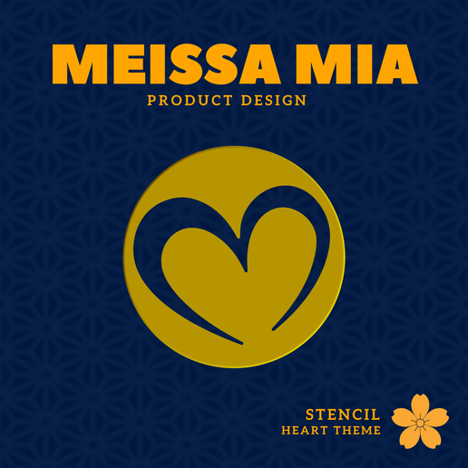 05.-Stencil-Heart-05.png 05. Pochoir - Coeur 05 - Pochoir de Coeur - Modèle de Coeur classique et mignon pour Bullet Journals, Planners & Scrapbooking