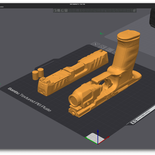 WALTHER PDP COMPACT 4 INCH WITH TLR-7 FLASHLIGHT - READY TO PRINT - Real Size 3D Scan High Quality Gun Mold