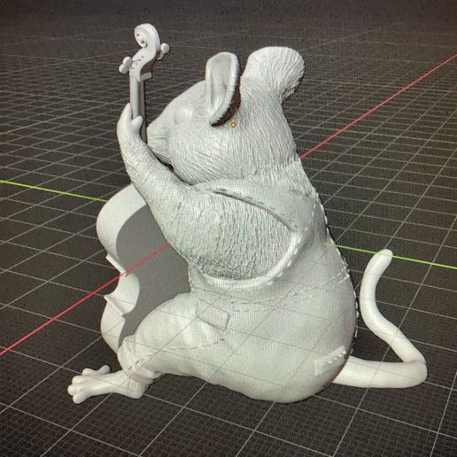 🐁 Henry Mouse with Double Bass String Instrument・Free STL File for 3D ...