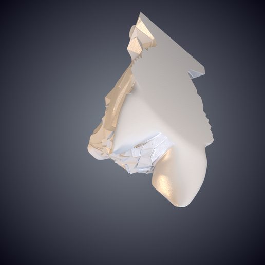 3dprint_model_MATERIAL_Perspective.png Geometric Low Poly Wolf Head Bust Statue PM-63