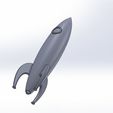 Retro_Rocket_Angle_002.JPG Free STL file Retro Rocket・Object to download and to 3D print