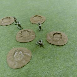 Craters.jpg Download STL file Crater terrain for (6mm, 10mm) wargaming • 3D print template, TwoInchesofFelt