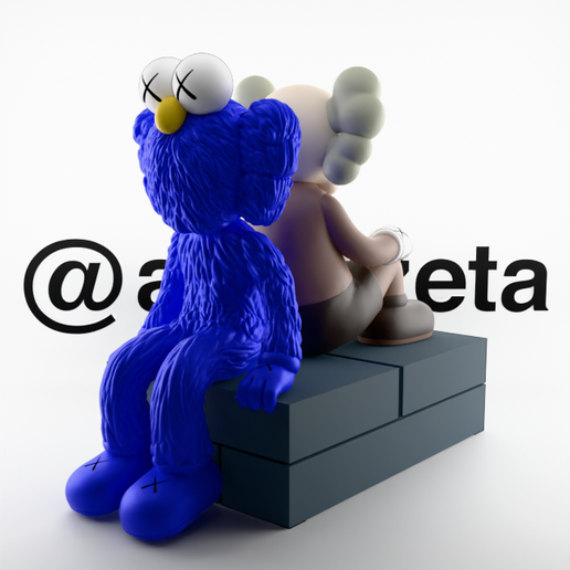 KAWS Seeing / Watching BFF コンプ 🎨 Kaws BFF Seeing x Companion Watching・ STL File for 3D