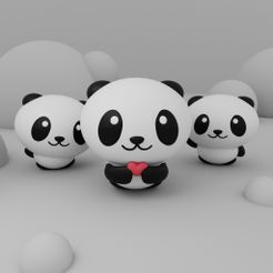 01.jpg Archivo STL Pequeños y lindos pandas・Modelo para descargar y imprimir en 3D, akash-3d