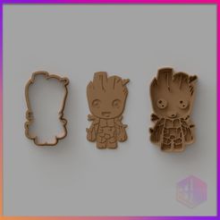 COOKIE_CUTTER_GROOT_CHIBI.jpg STL-Datei KEKSAUSSTECHER GROOT AUS "GUARDIANS OF THE GALAXY・3D-druckbares Modell zum Herunterladen