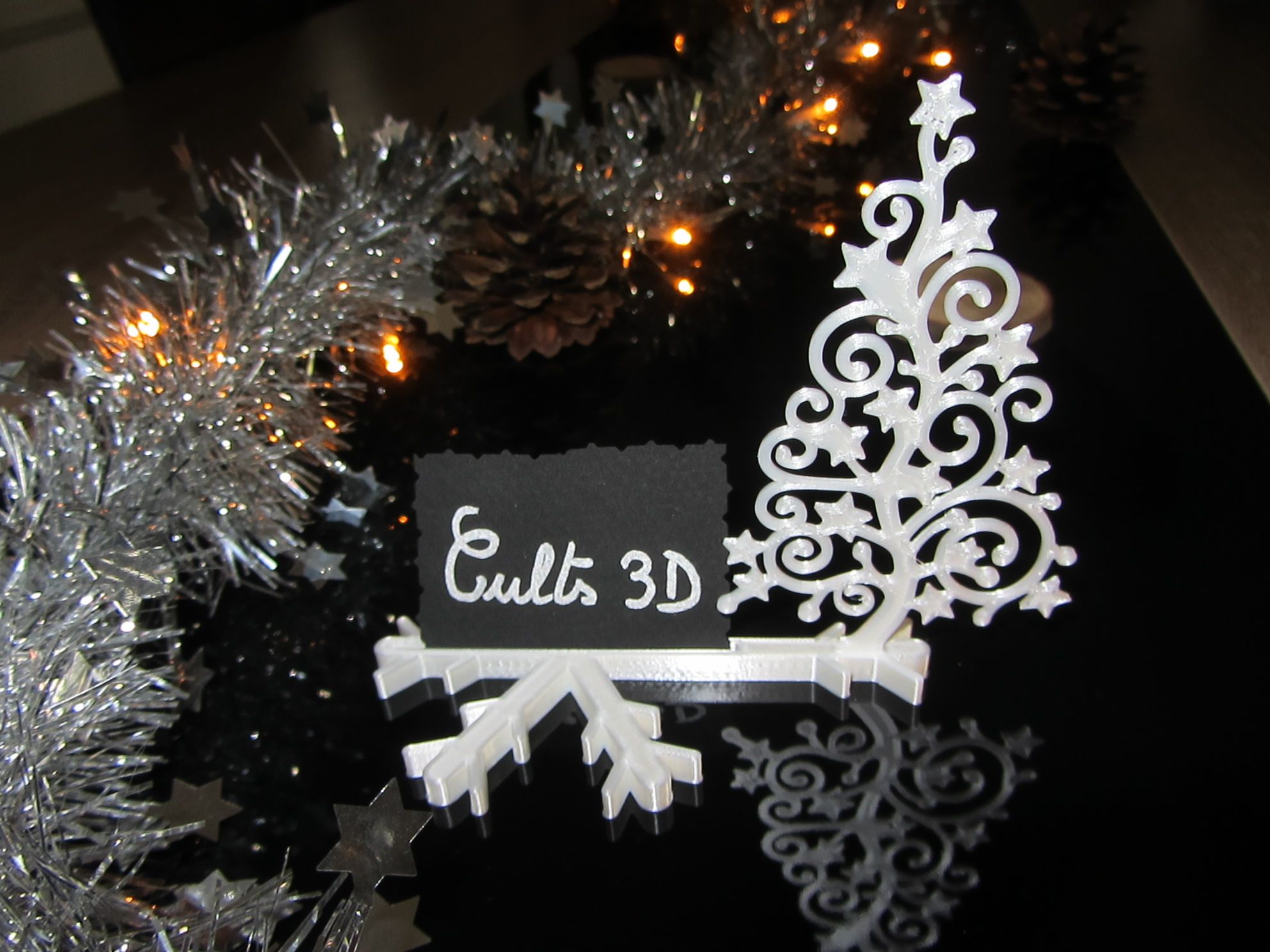 Free STL file Christmas table name holder・3D printing model to download