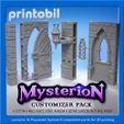CUSTOMIZER PACK 4 SYSTEM-X WALL PARTS, DOOR, WINDOW & GOTHIC LANTERN WITH contains 10 Playmobil System-X compatible parts for 3D printing PLAYMOBIL MYSTERION - GOTHIC SYSTEM-X BUILDING PACK - PLAYMOBIL COMPATIBLE DESIGNS FOR CUSTOMIZERS