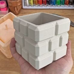 Super-Mario-Planter-Pot-mold.jpg Archivo STL Molde maceta Super Mario Bros - Maceta ladrillos・Diseño de impresión en 3D para descargar