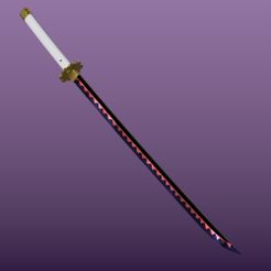 Render-Manga-Style.jpg Archivo STL Katana Shusui Zoro・Plan para descargar y imprimir en 3D
