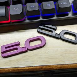 IMG-20230823-WA0030.jpg STL file Automobile logo keychain For 5.0 litres engine・Design to download and 3D print