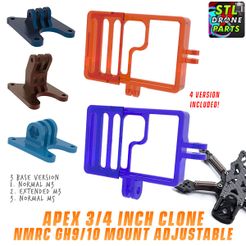 Apex-3-4-Inch-Clone-NamelessRC-Naked-GH10-1.jpg STL-Datei Apex 3 / 4 Zoll Klon NamelessRC Naked Gopro Hero 9/10/11 Halterung・Design zum Herunterladen und 3D-Drucken
