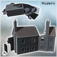 4.jpg Set of two damaged buildings with visible interiors, double chimneys, balcony, and exterior parapet (39) - Modern WW2 WW1 World War Diaroma Wargaming RPG Mini Hobby