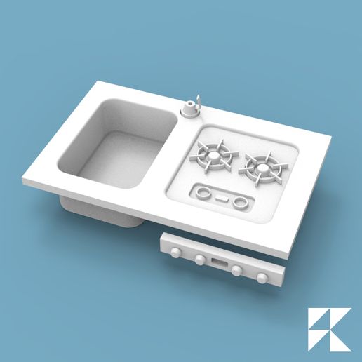 Accessories - T2 Westfalia Kitchen - Upgrade for Revell model kit 3D model