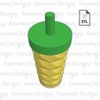 Untitled-6.jpg 3D file Starbucks Inspired Pineapple Tumbler Keychain with Removable Screw Top Pill Box・Model to download and 3D print