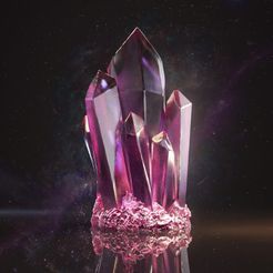 main.jpg STL file The Crystal Cluster - Gemstone - Quartz - Amethyst - Rock・Model to download and 3D print
