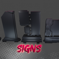 Signs.png Archivo 3D gratis Cyberpunk - Señales de pie・Diseño de impresora 3D para descargar