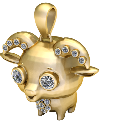 KEYCHAIN GOLDEN PENDANT 3D PRINTABLE MODEL 3D model