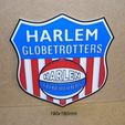 harlen-globetrotters-escudo-equipo-baloncesto-rotulo.jpg Harlen Globetrotters, shield, badge, logo, poster, sign, 3d printing, players, court, ball, ball