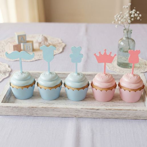 Baby Shower Cake Toppers Set - 5 Designs