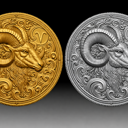 Aries zodiac symbol ready for 3d printing